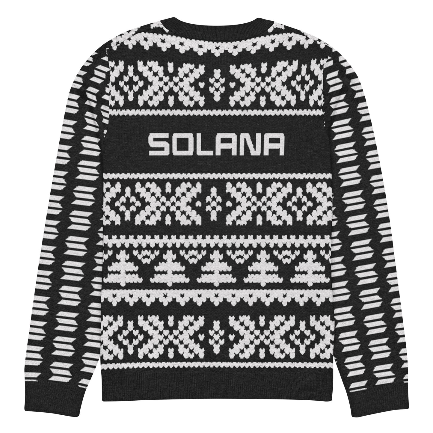 Solana Christmas Sweater - Knitted crew neck sweater (black - white)