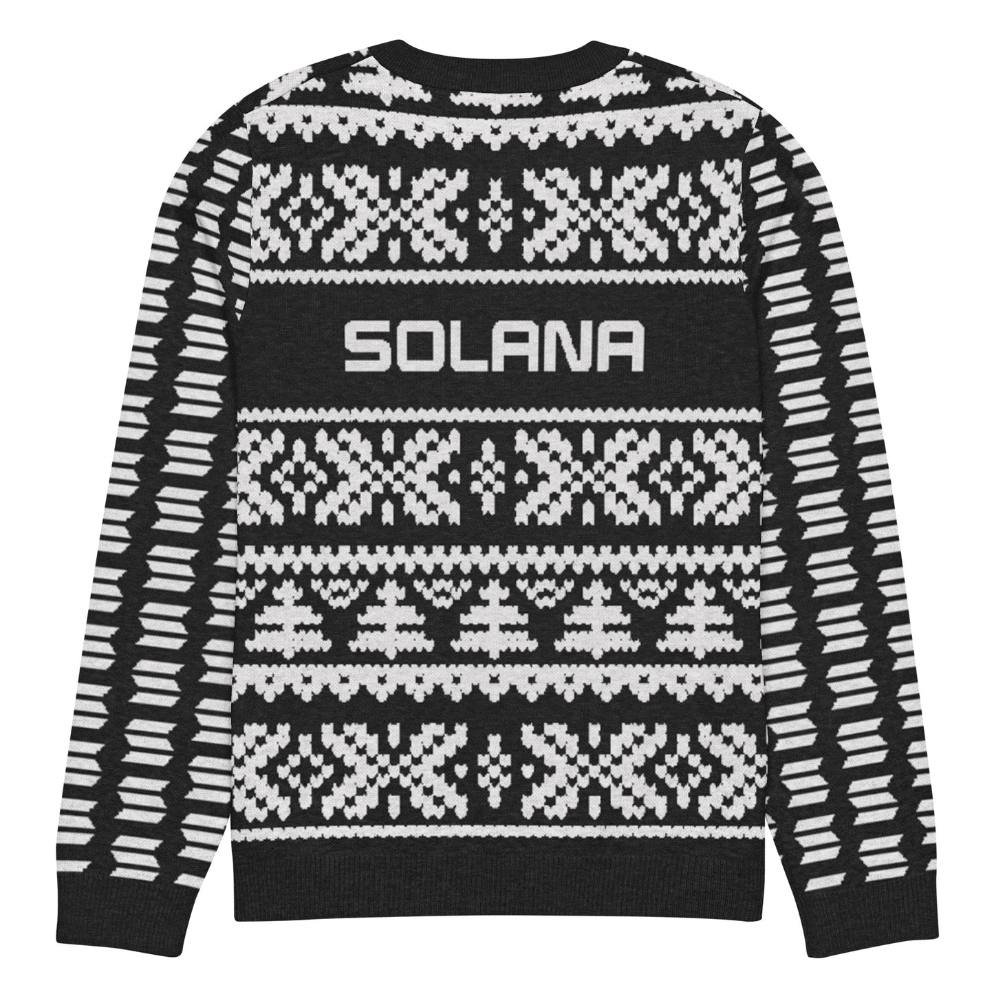 Solana Christmas Sweater - Knitted crew neck sweater (black - white)