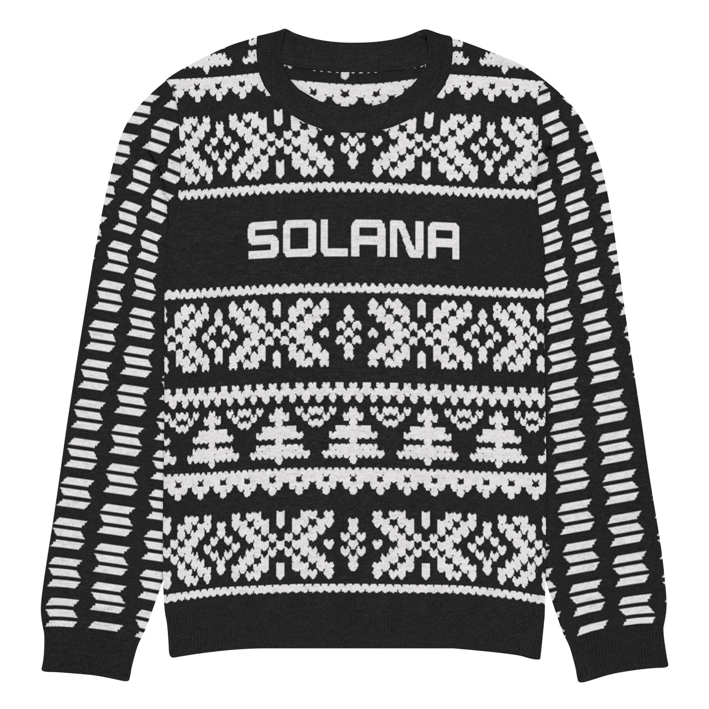 Solana Christmas Sweater - Knitted crew neck sweater (black - white)