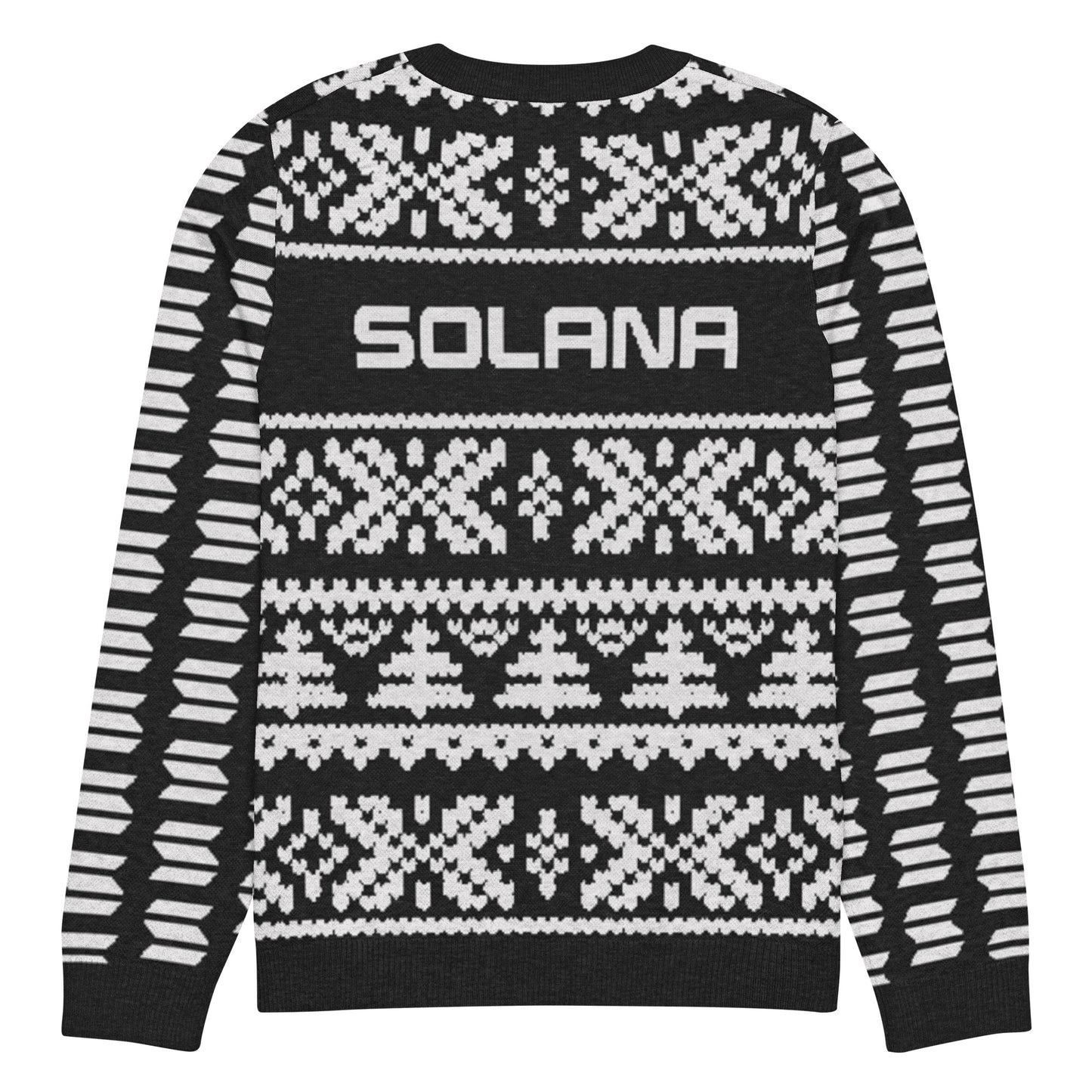 Solana Christmas Sweater - Knitted crew neck sweater (black - white)