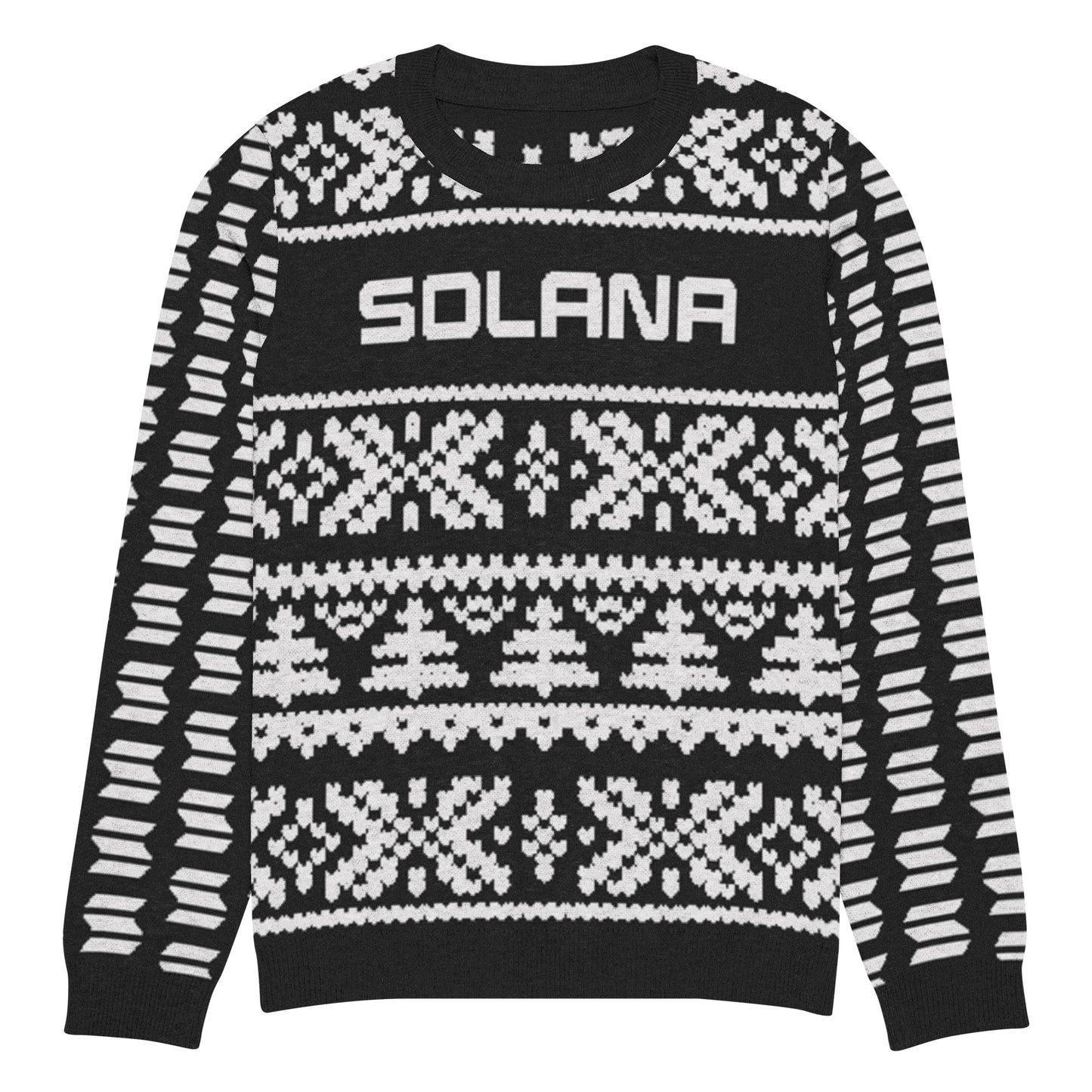 Solana Christmas Sweater - Knitted crew neck sweater (black - white)