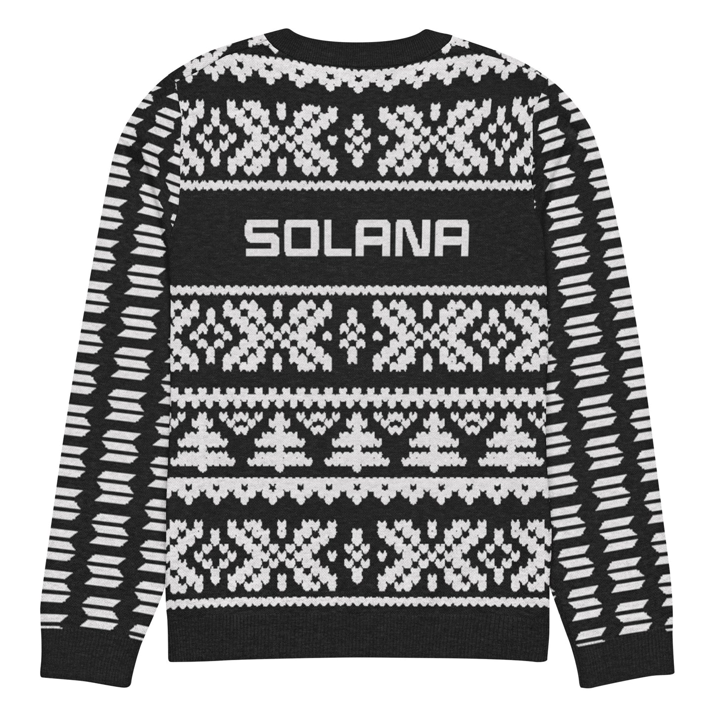 Solana Christmas Sweater - Knitted crew neck sweater (black - white)