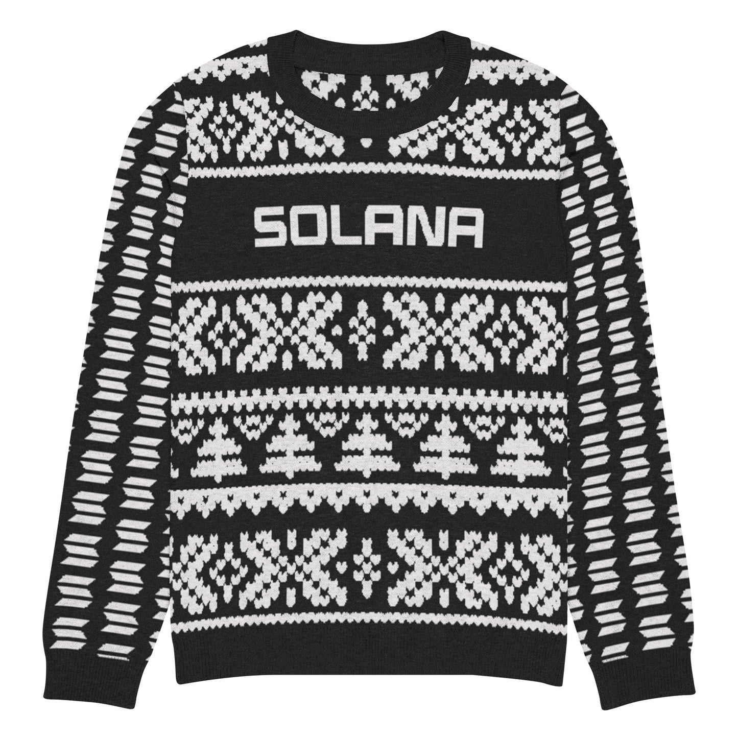 Solana Christmas Sweater - Knitted crew neck sweater (black - white)