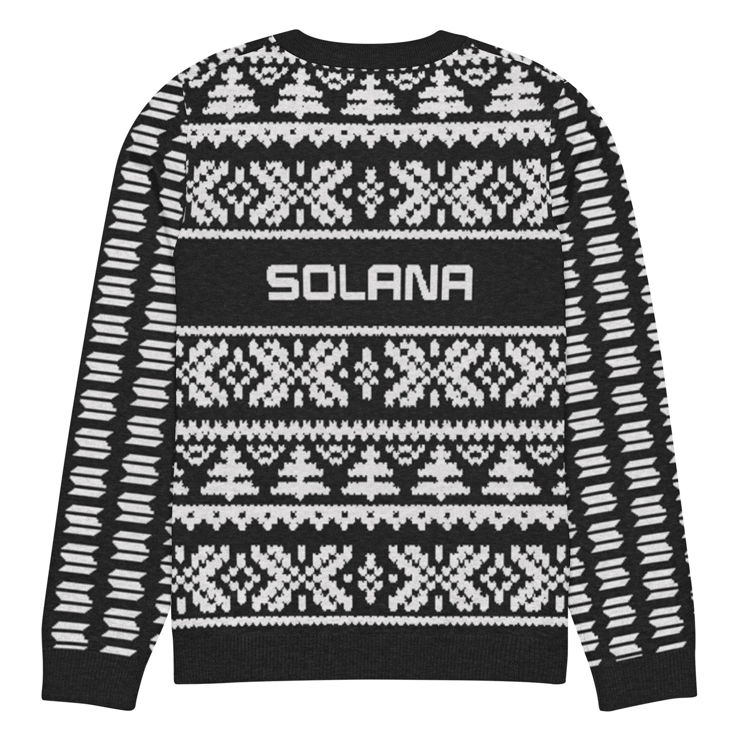 Solana Christmas Sweater - Knitted crew neck sweater (black - white)