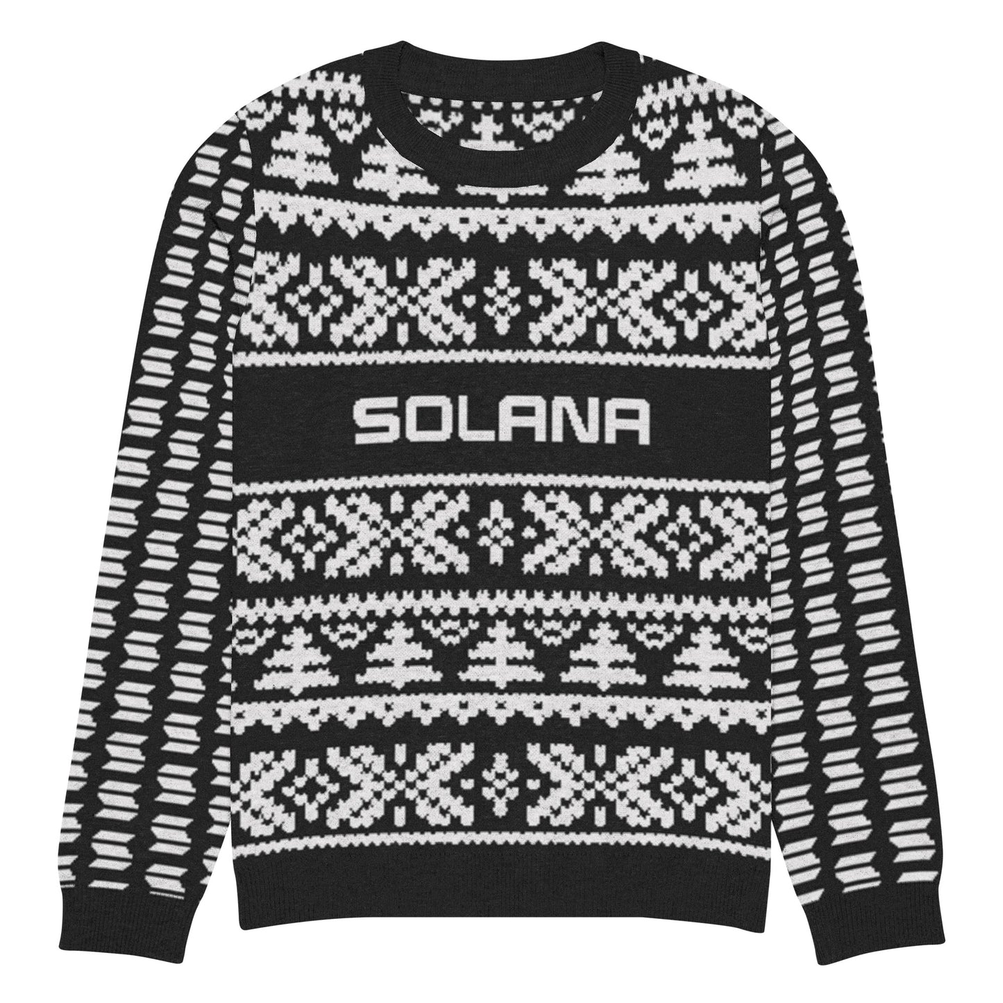 Solana Christmas Sweater - Knitted crew neck sweater (black - white)