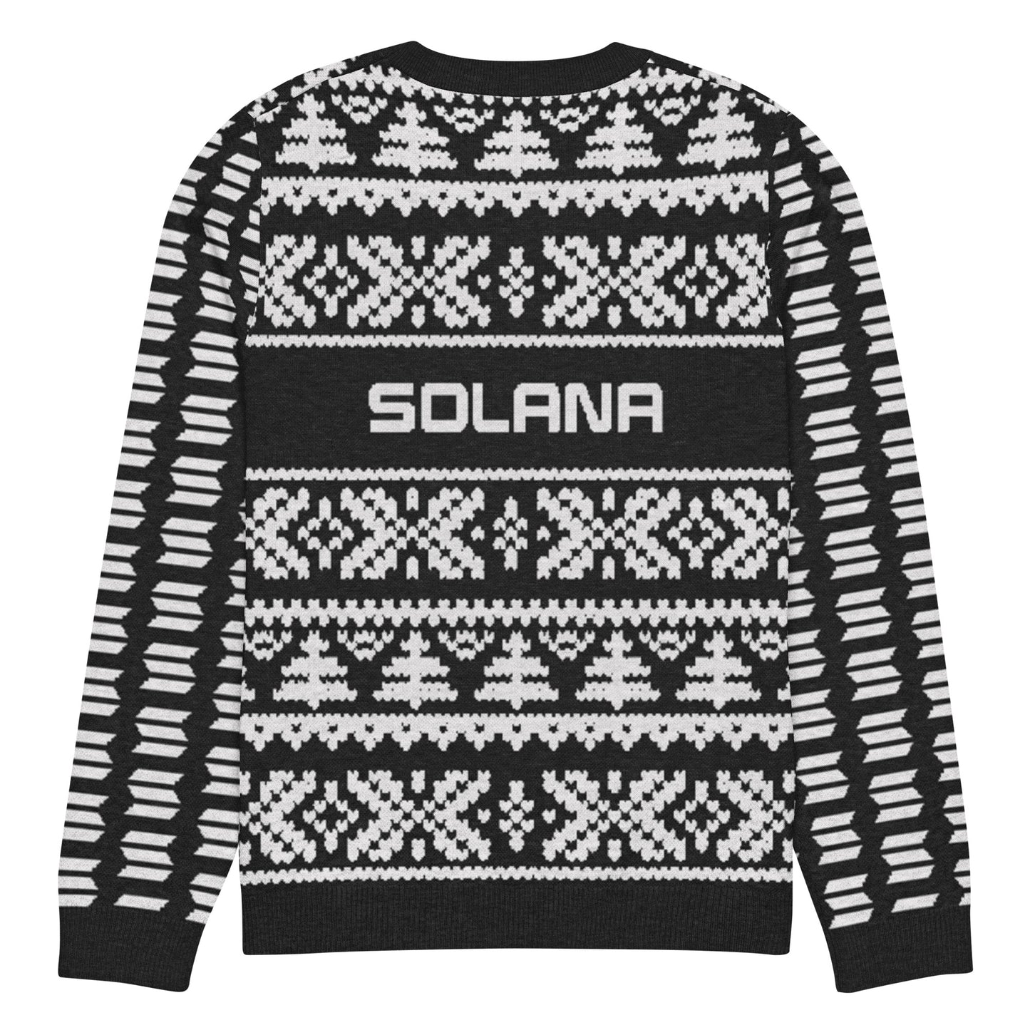 Solana Christmas Sweater - Knitted crew neck sweater (black - white)