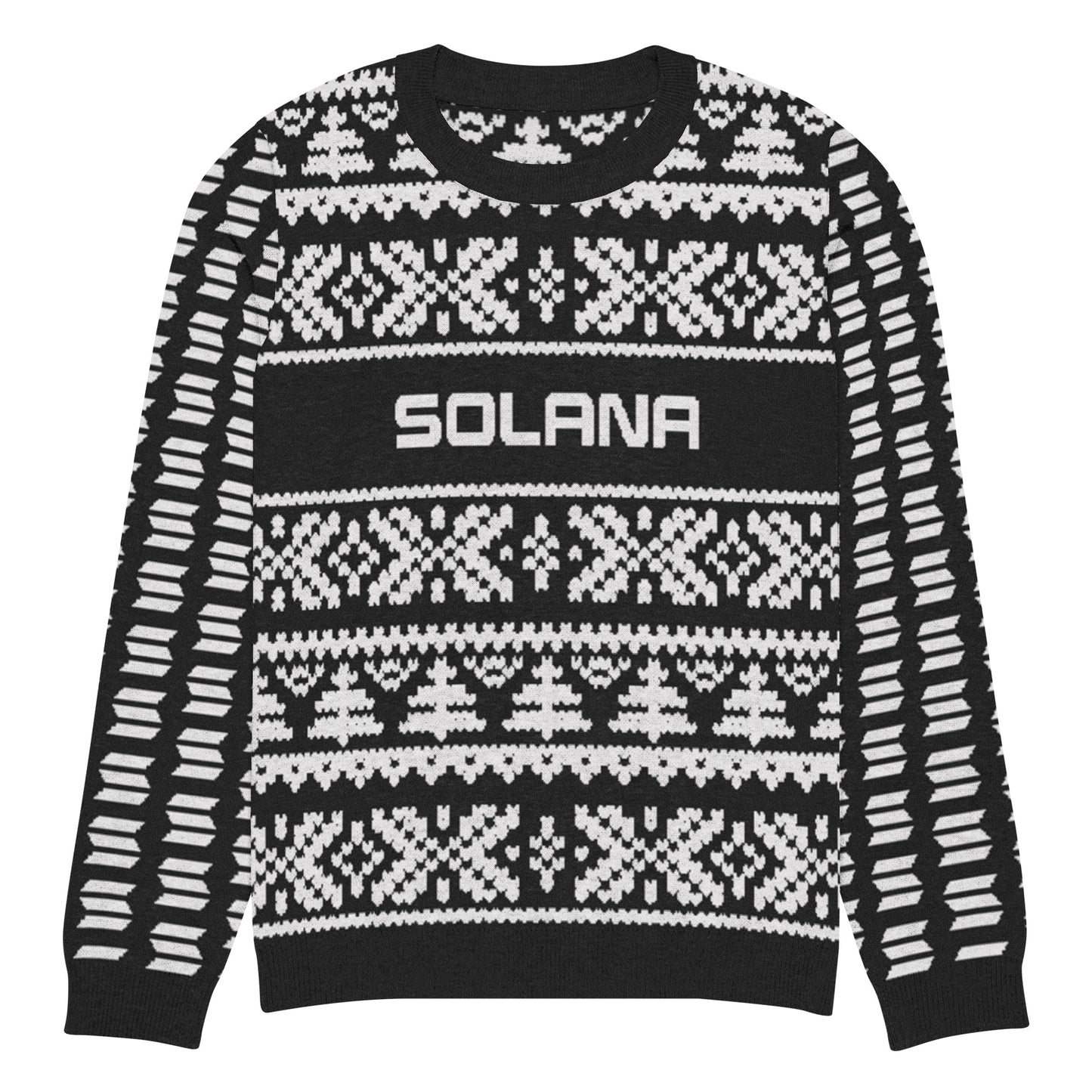 Solana Christmas Sweater - Knitted crew neck sweater (black - white)