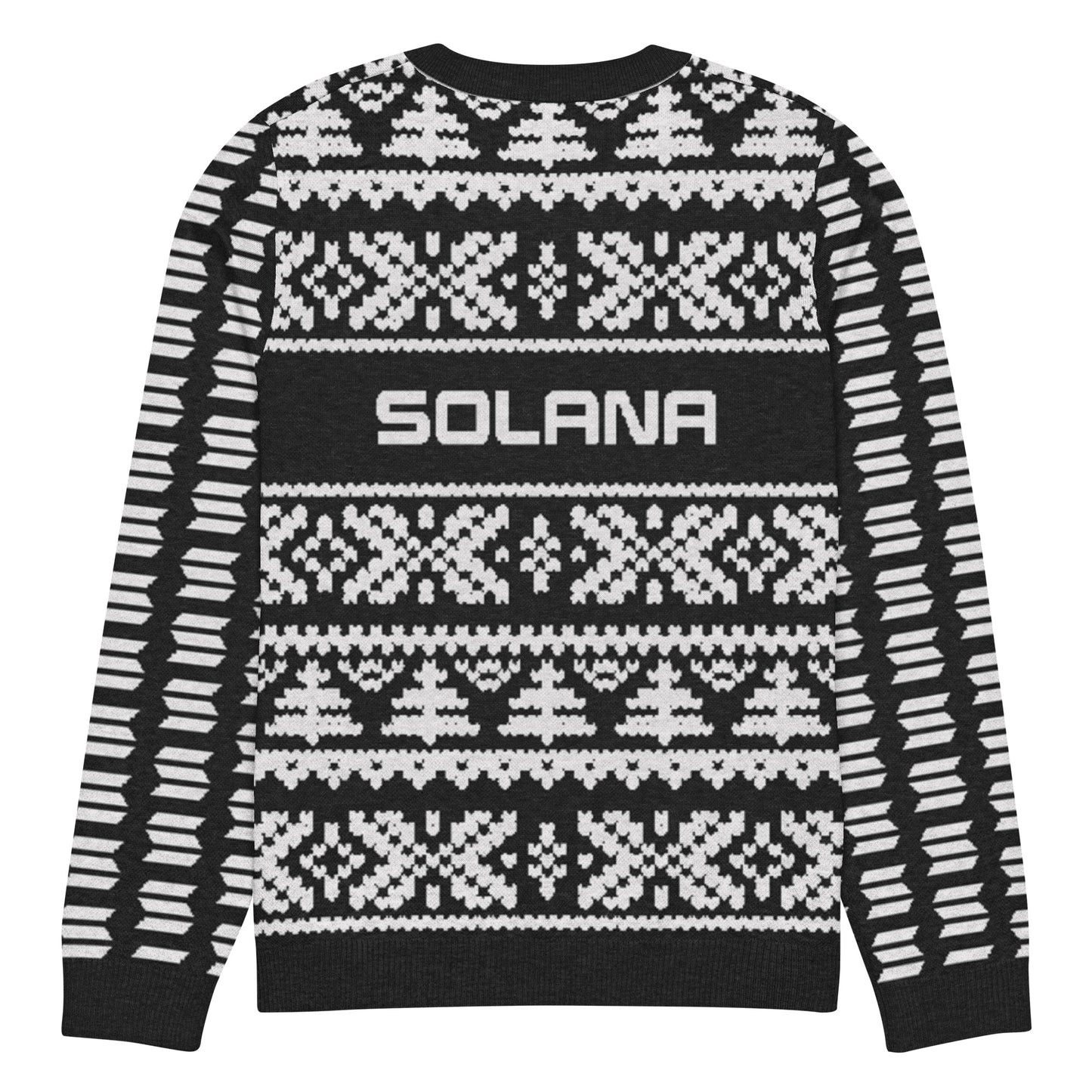 Solana Christmas Sweater - Knitted crew neck sweater (black - white)