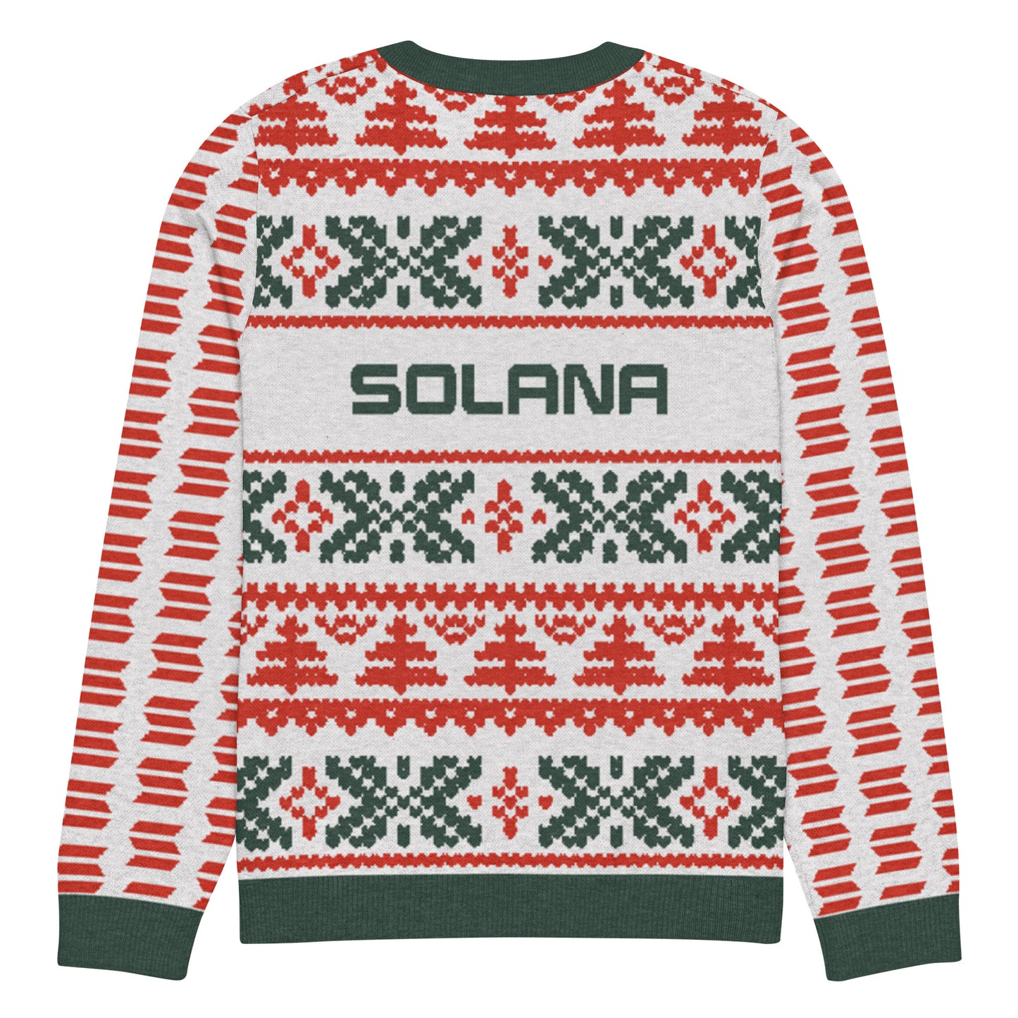 Solana Christmas Sweater - Knitted crew neck sweater (pine - chilli - white)