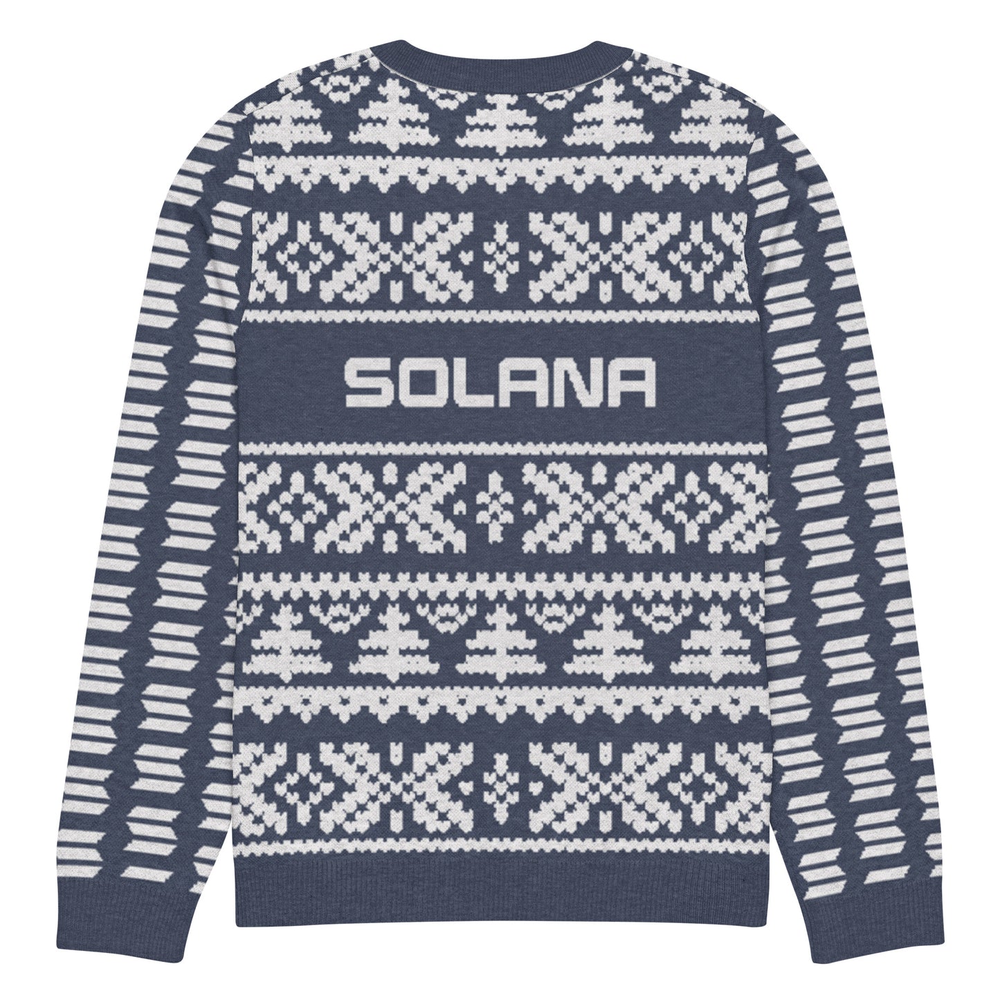 Solana Christmas Sweater - Knitted crew neck sweater (navy - white)