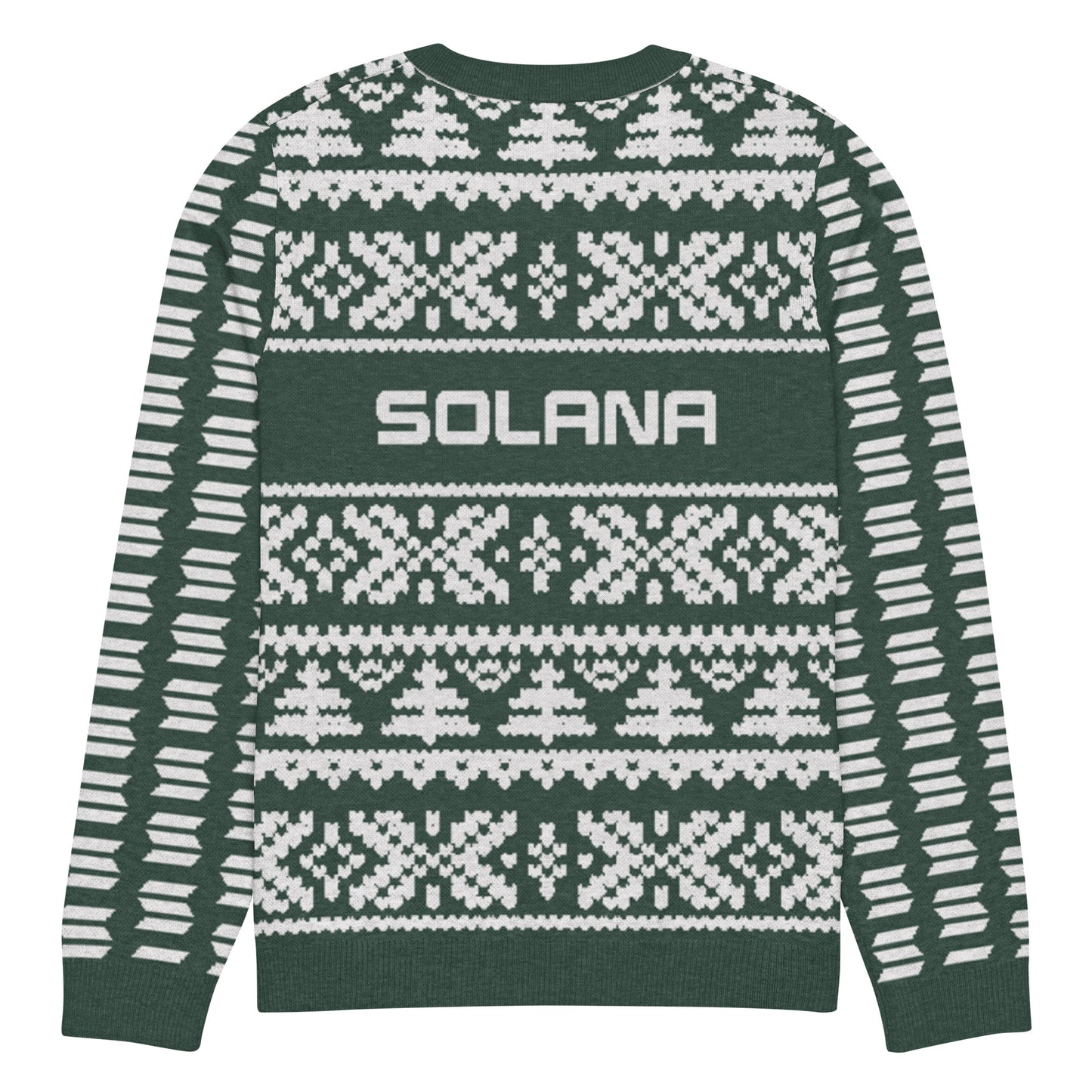 Solana Christmas Sweater - Knitted crew neck sweater (pine - white)