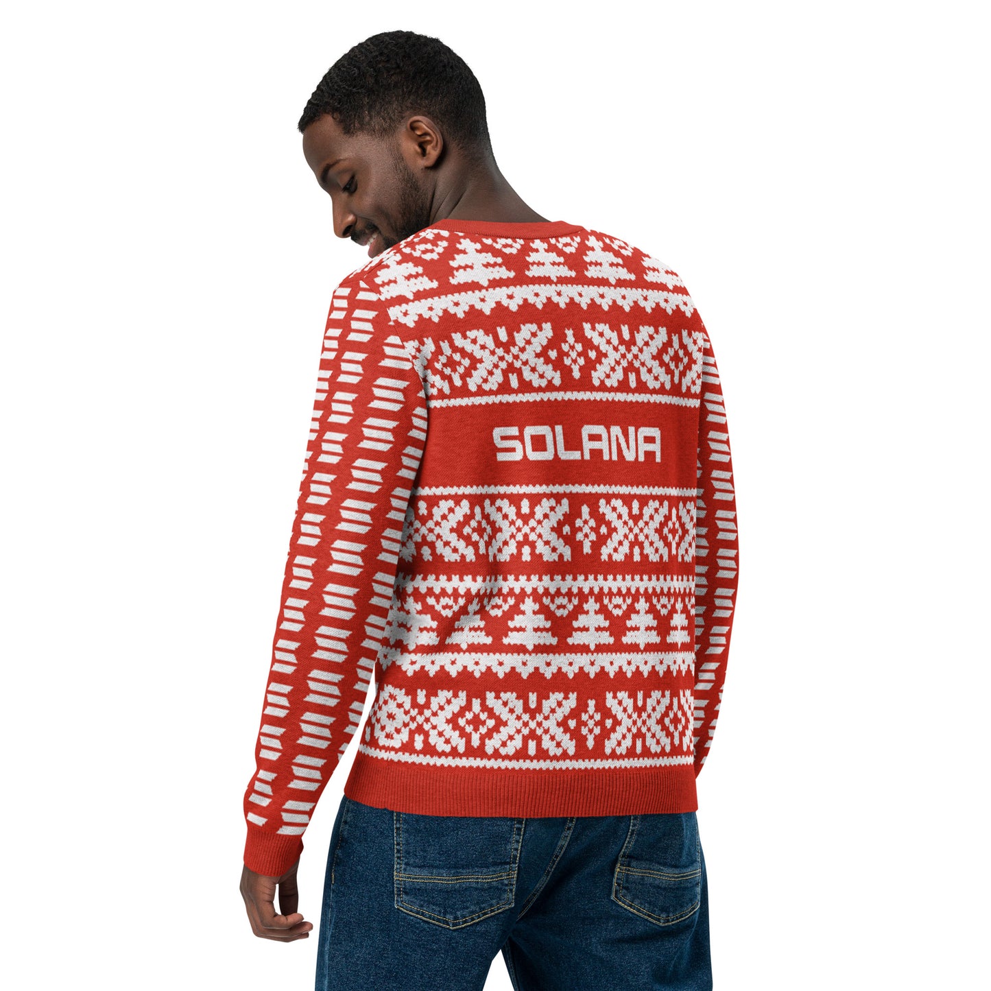 Solana Christmas Sweater - Knitted crew neck sweater (chilli - white)