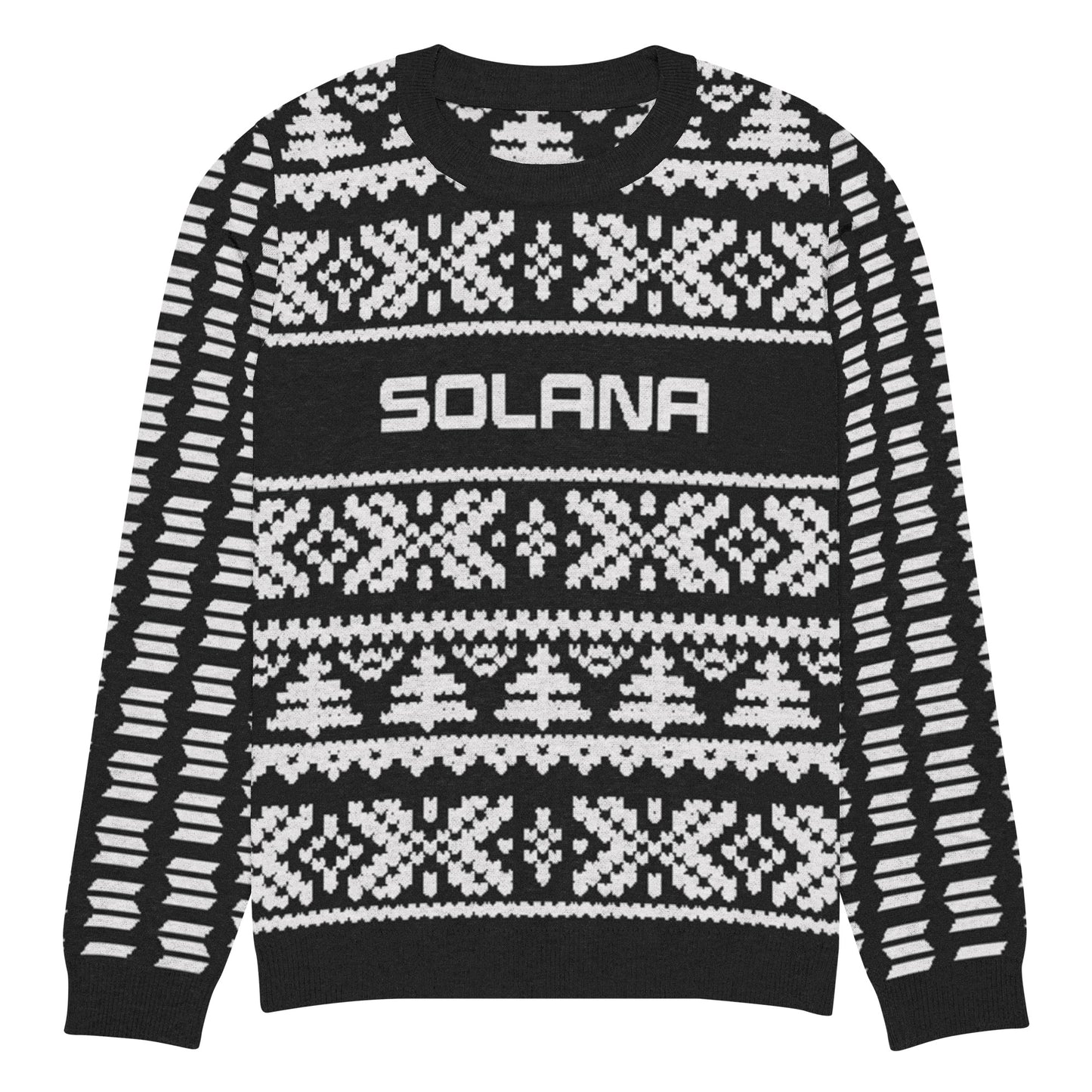 Solana Christmas Sweater - Knitted crew neck sweater (black - white)