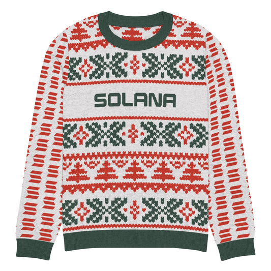 Solana Christmas Sweater - Knitted crew neck sweater (pine - chilli - white)