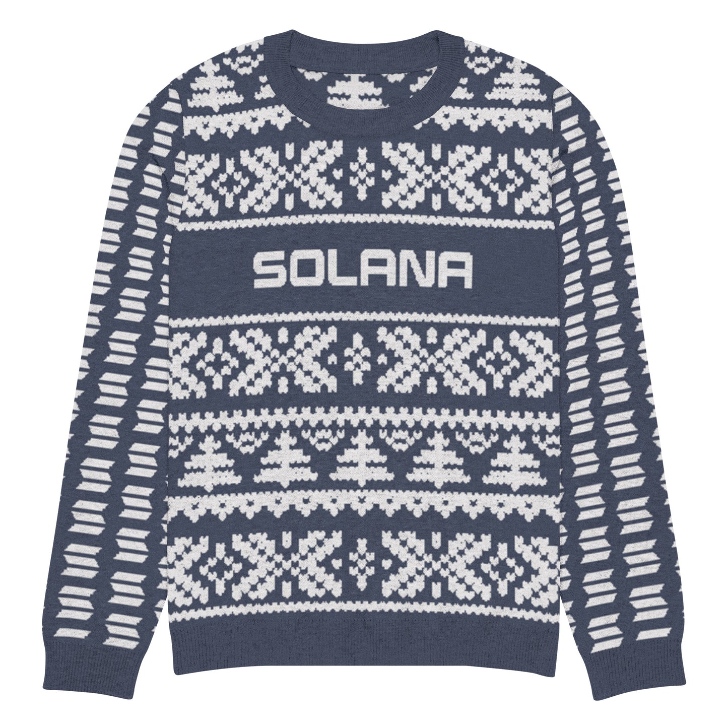 Solana Christmas Sweater - Knitted crew neck sweater (navy - white)