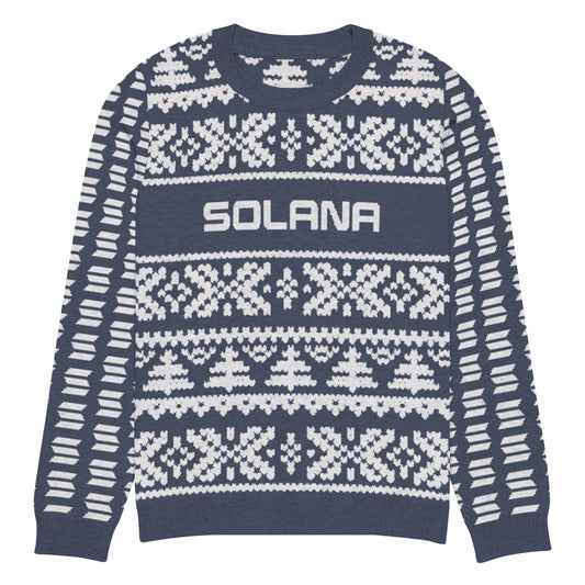 Solana Christmas Sweater - Knitted crew neck sweater (navy - white)