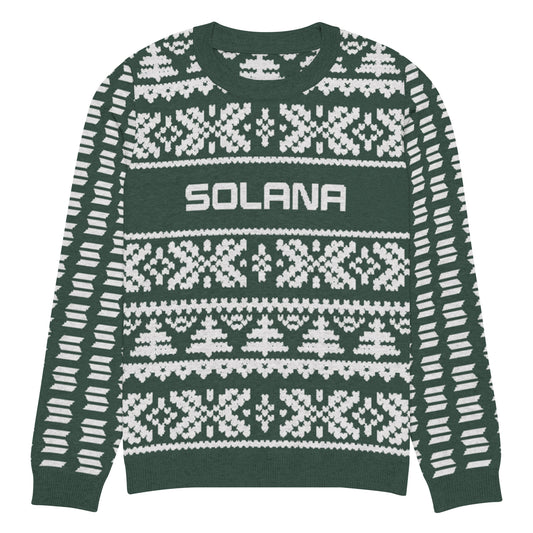 Solana Christmas Sweater - Knitted crew neck sweater (pine - white)