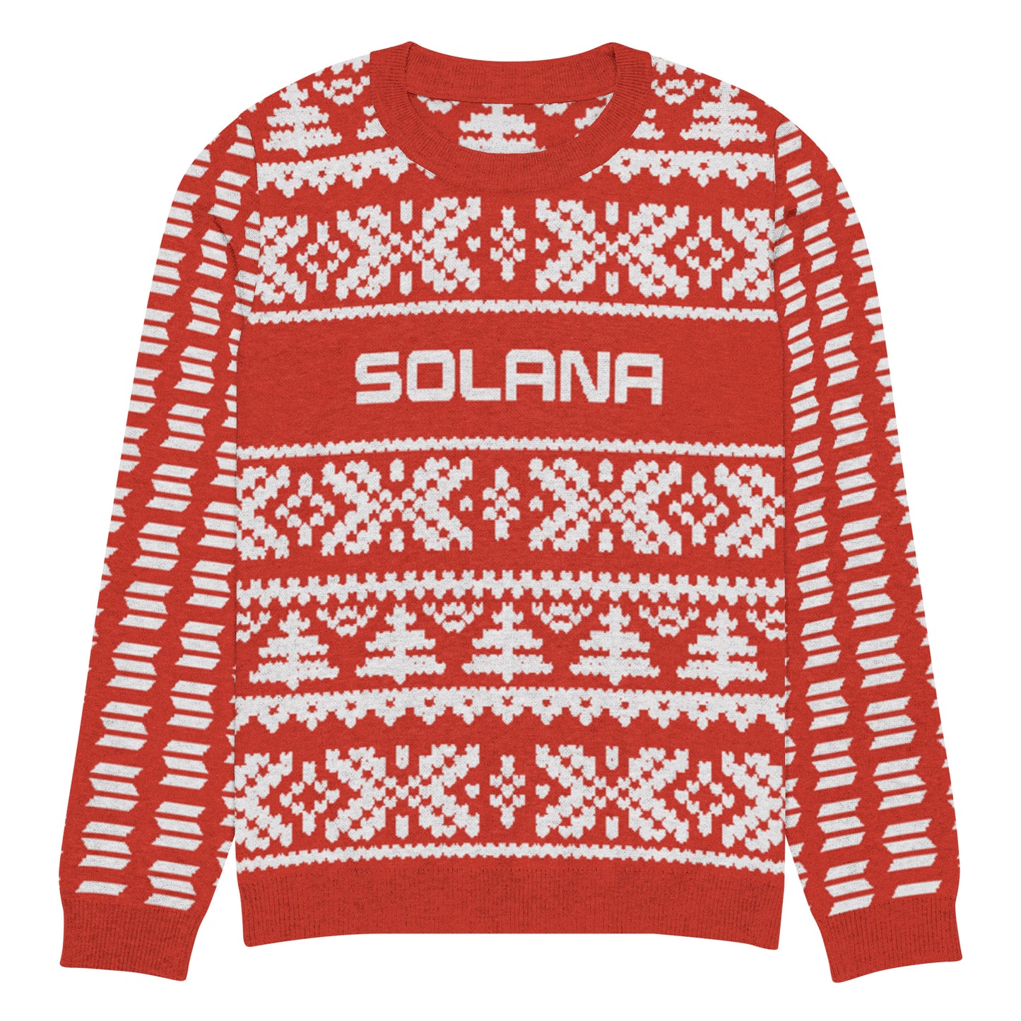 Solana Christmas Sweater - Knitted crew neck sweater (chilli - white)