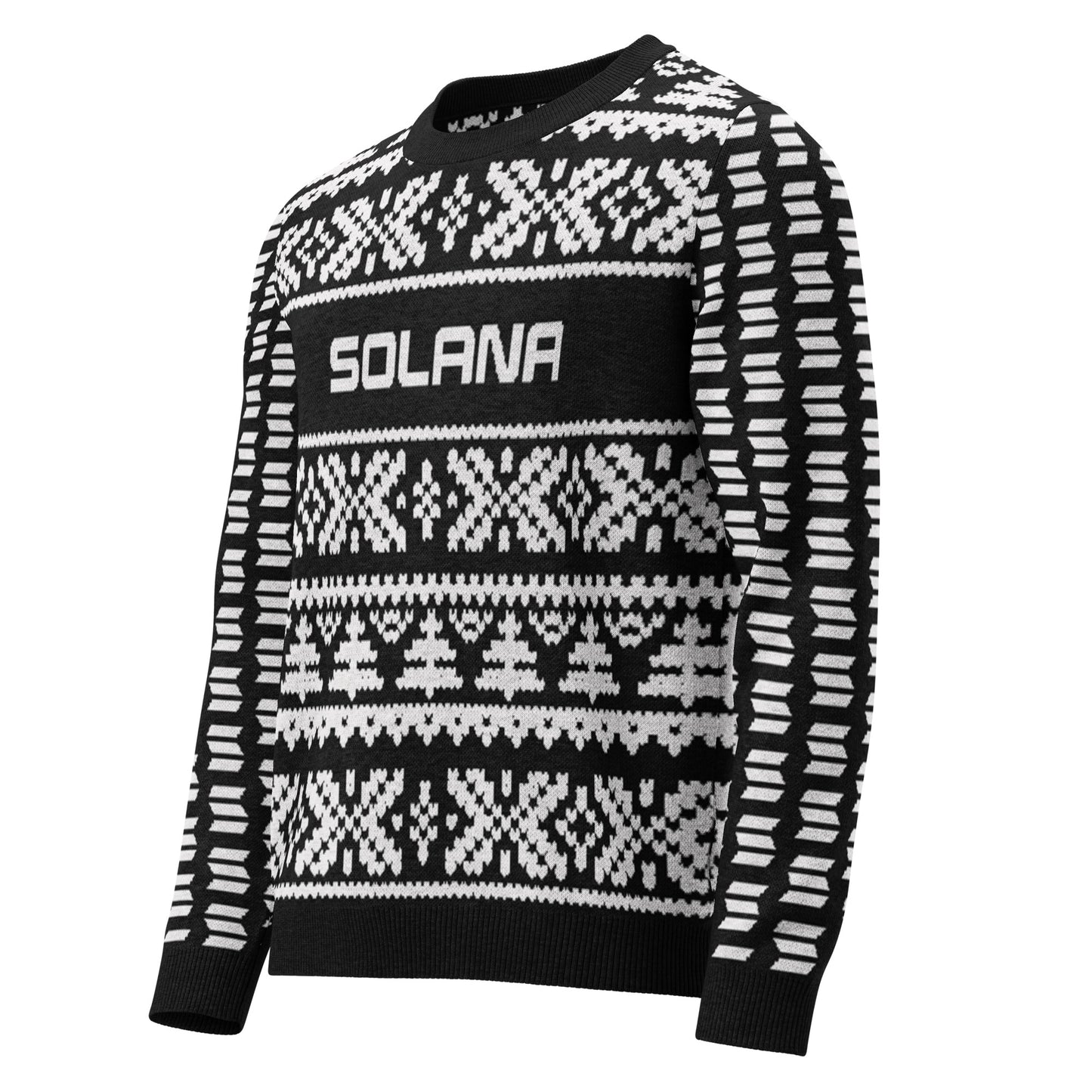 Solana Christmas Sweater - Knitted crew neck sweater (black - white)