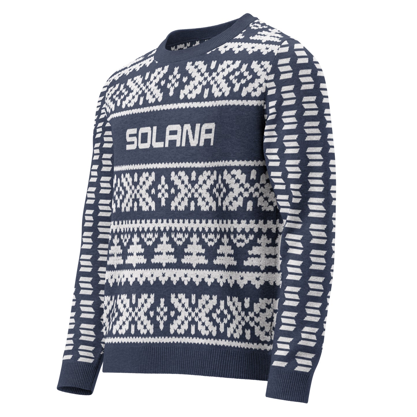 Solana Christmas Sweater - Knitted crew neck sweater (navy - white)