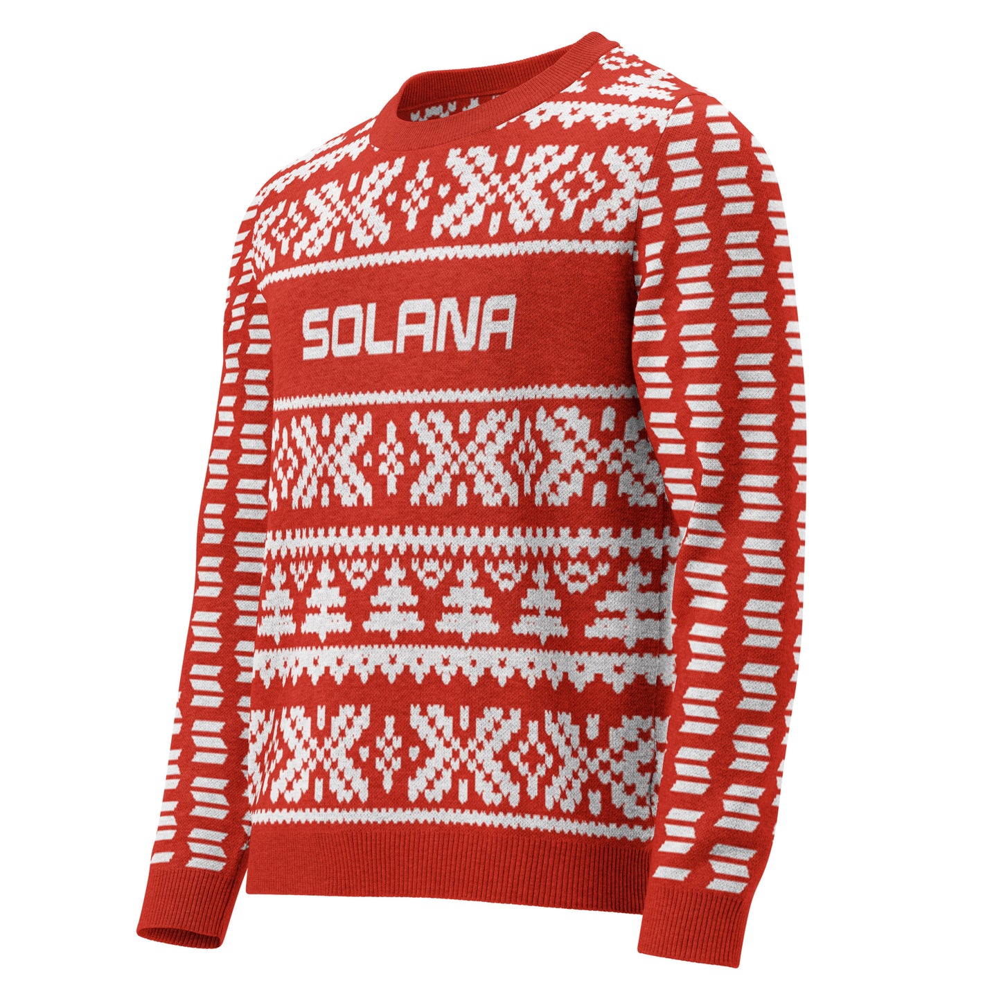 Solana Christmas Sweater - Knitted crew neck sweater (chilli - white)