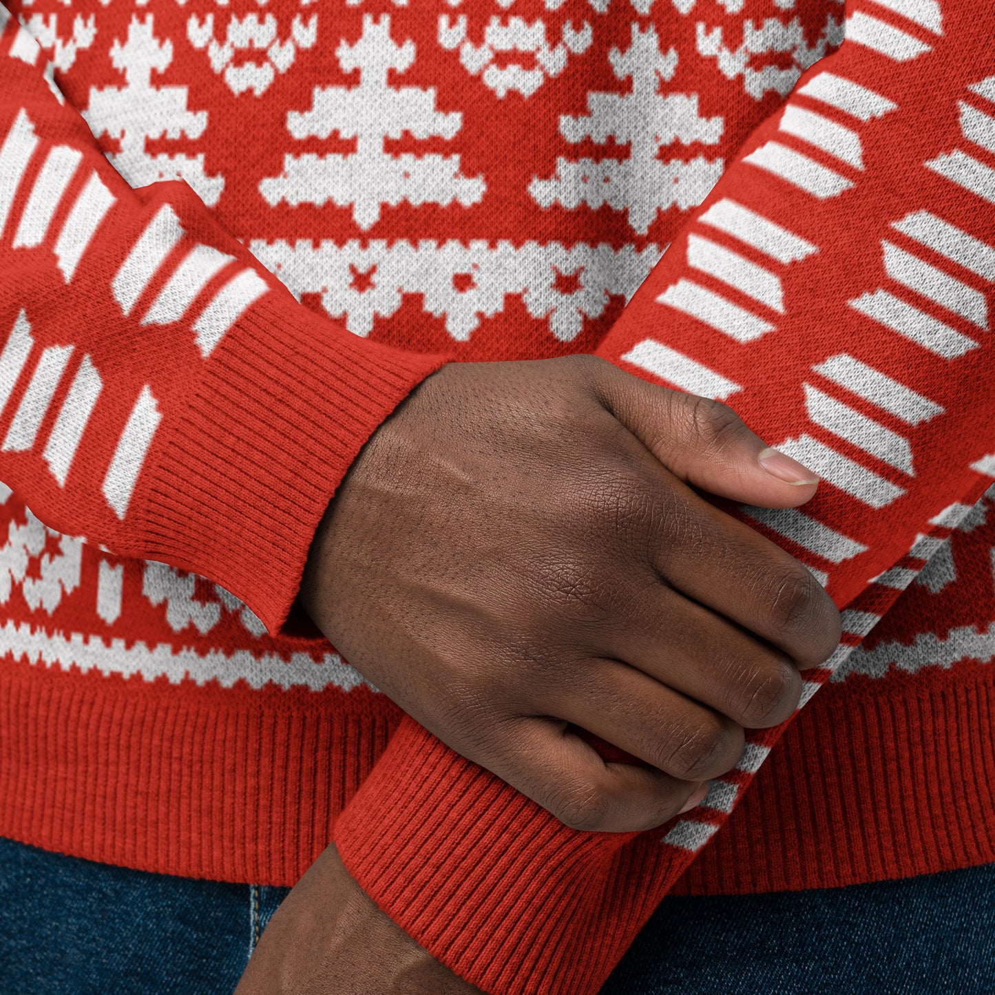 Solana Christmas Sweater - Knitted crew neck sweater (chilli - white)