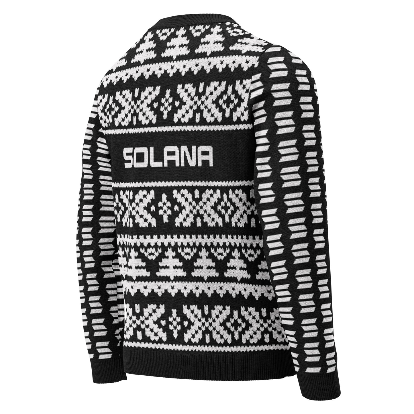 Solana Christmas Sweater - Knitted crew neck sweater (black - white)