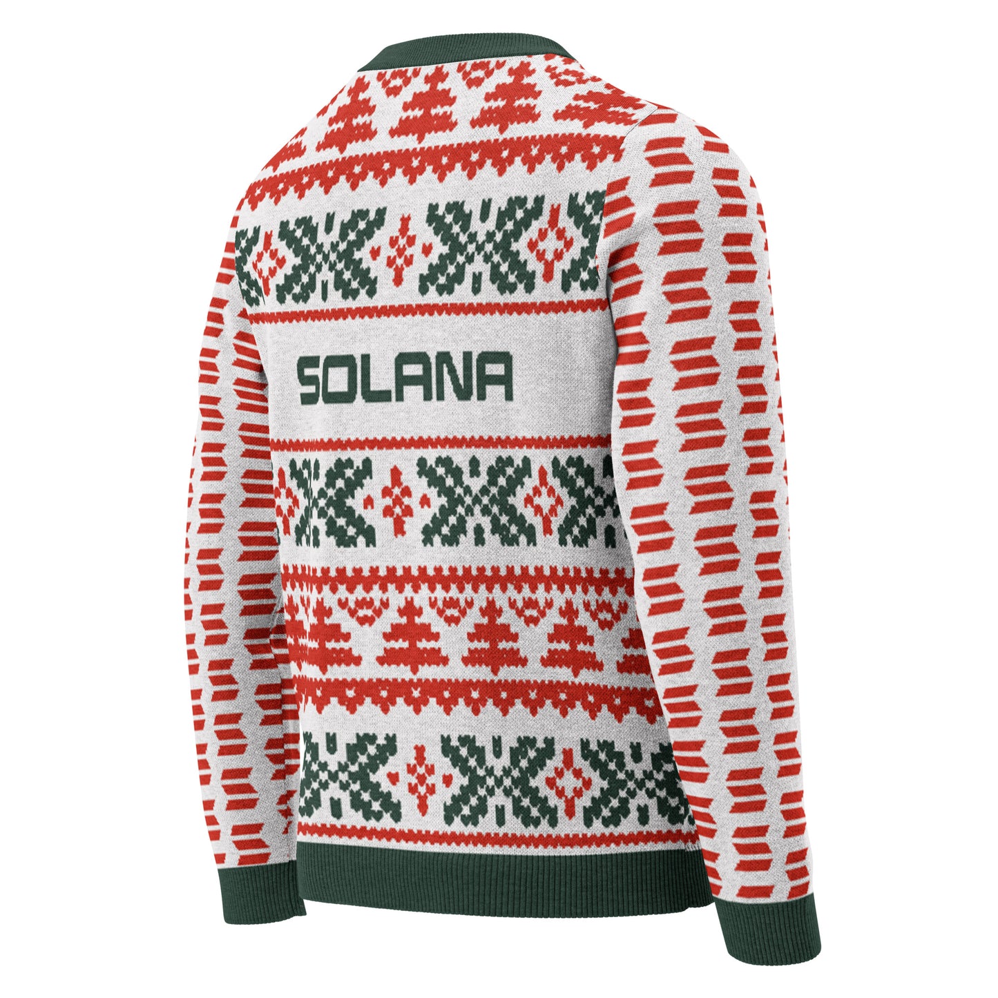 Solana Christmas Sweater - Knitted crew neck sweater (pine - chilli - white)