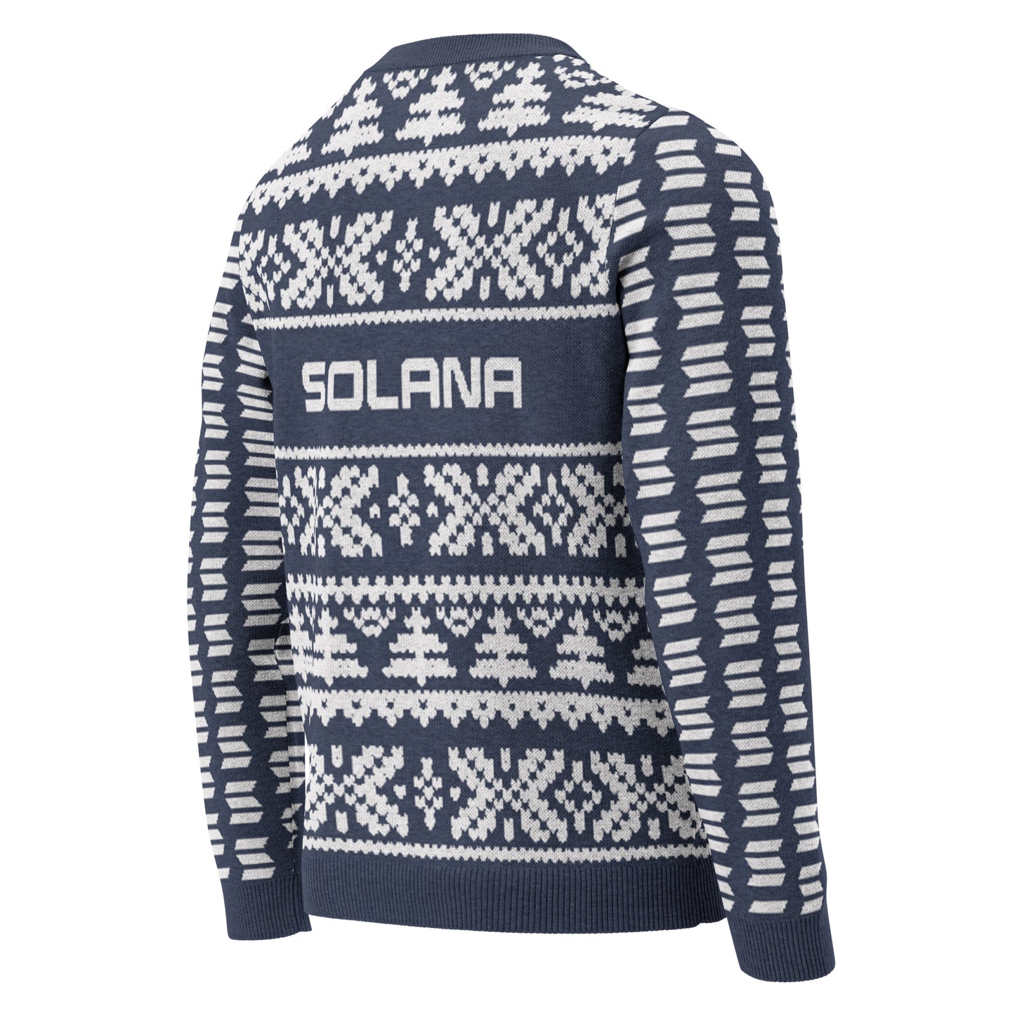 Solana Christmas Sweater - Knitted crew neck sweater (navy - white)