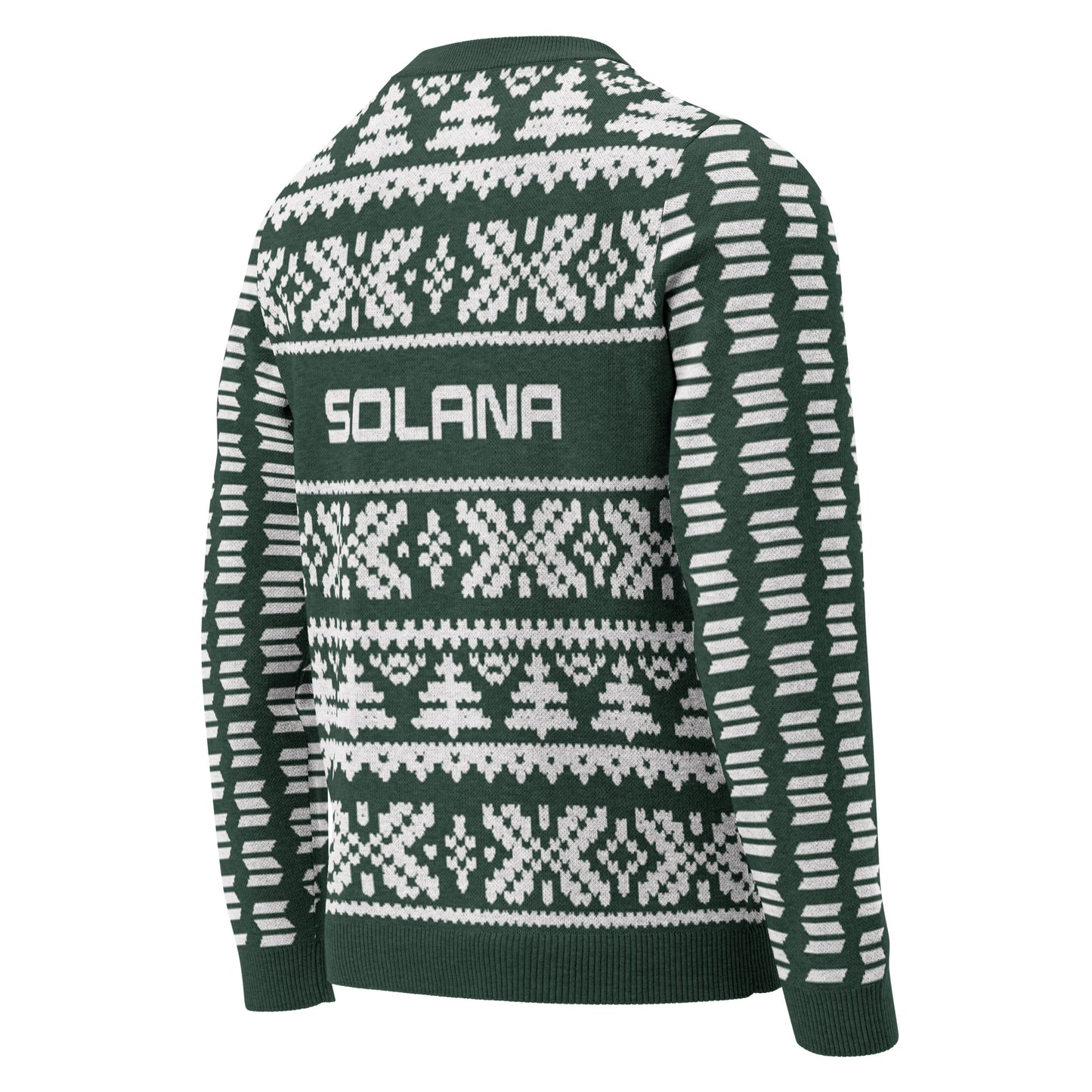 Solana Christmas Sweater - Knitted crew neck sweater (pine - white)