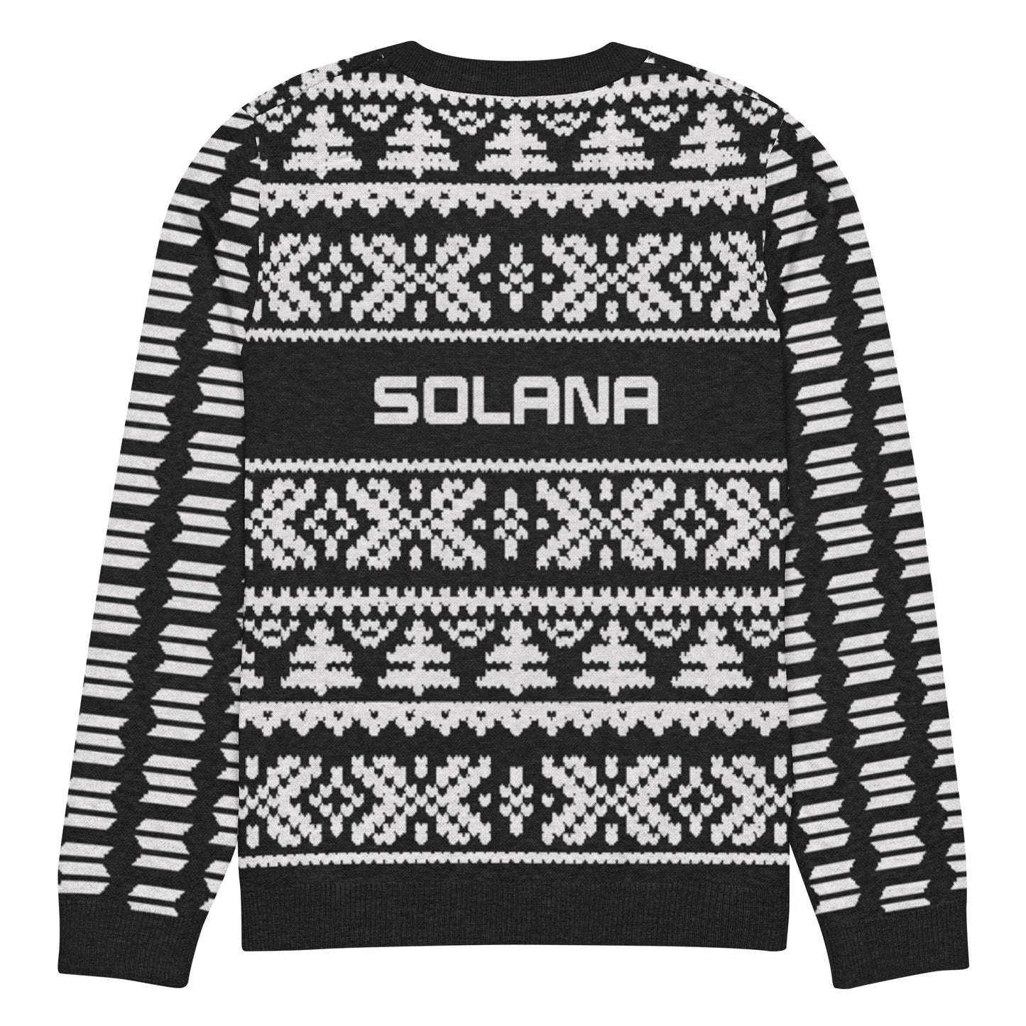 Solana Christmas Sweater - Knitted crew neck sweater (black - white)