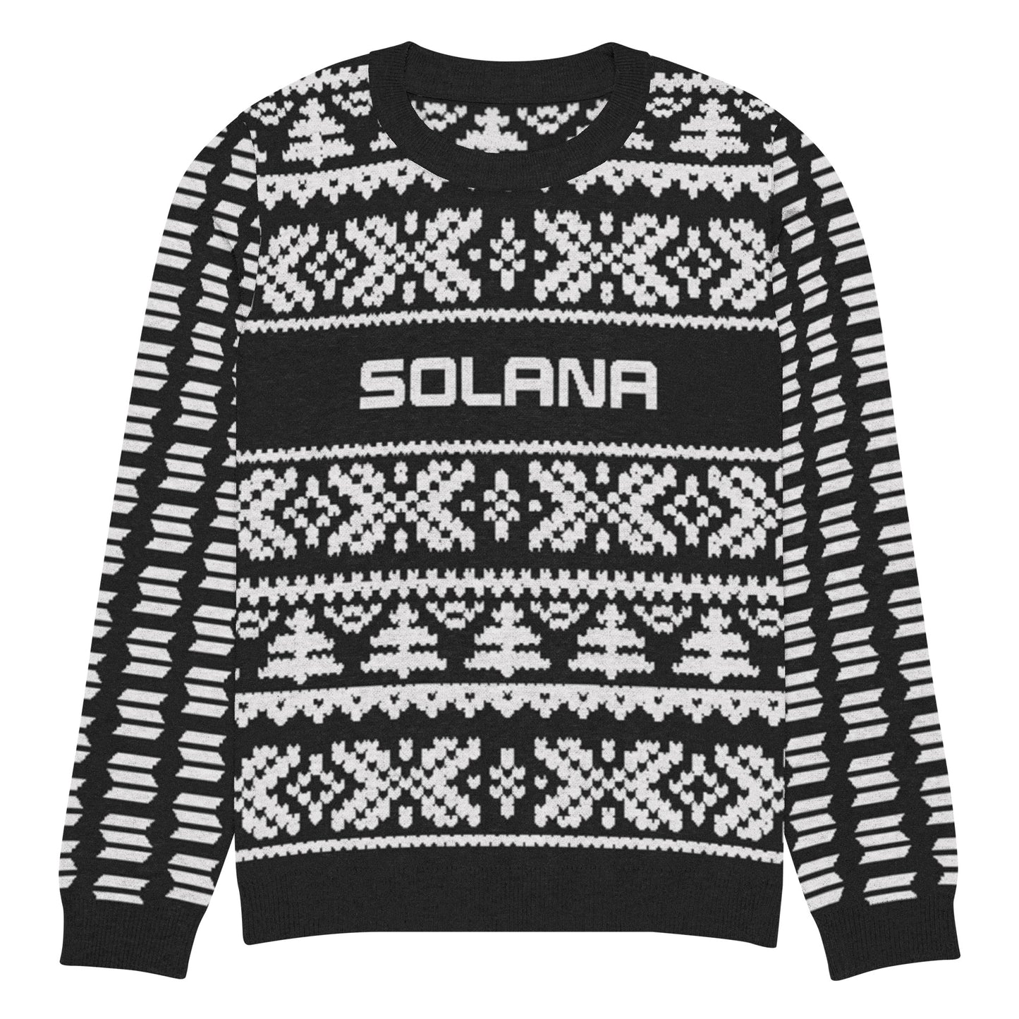 Solana Christmas Sweater - Knitted crew neck sweater (black - white)