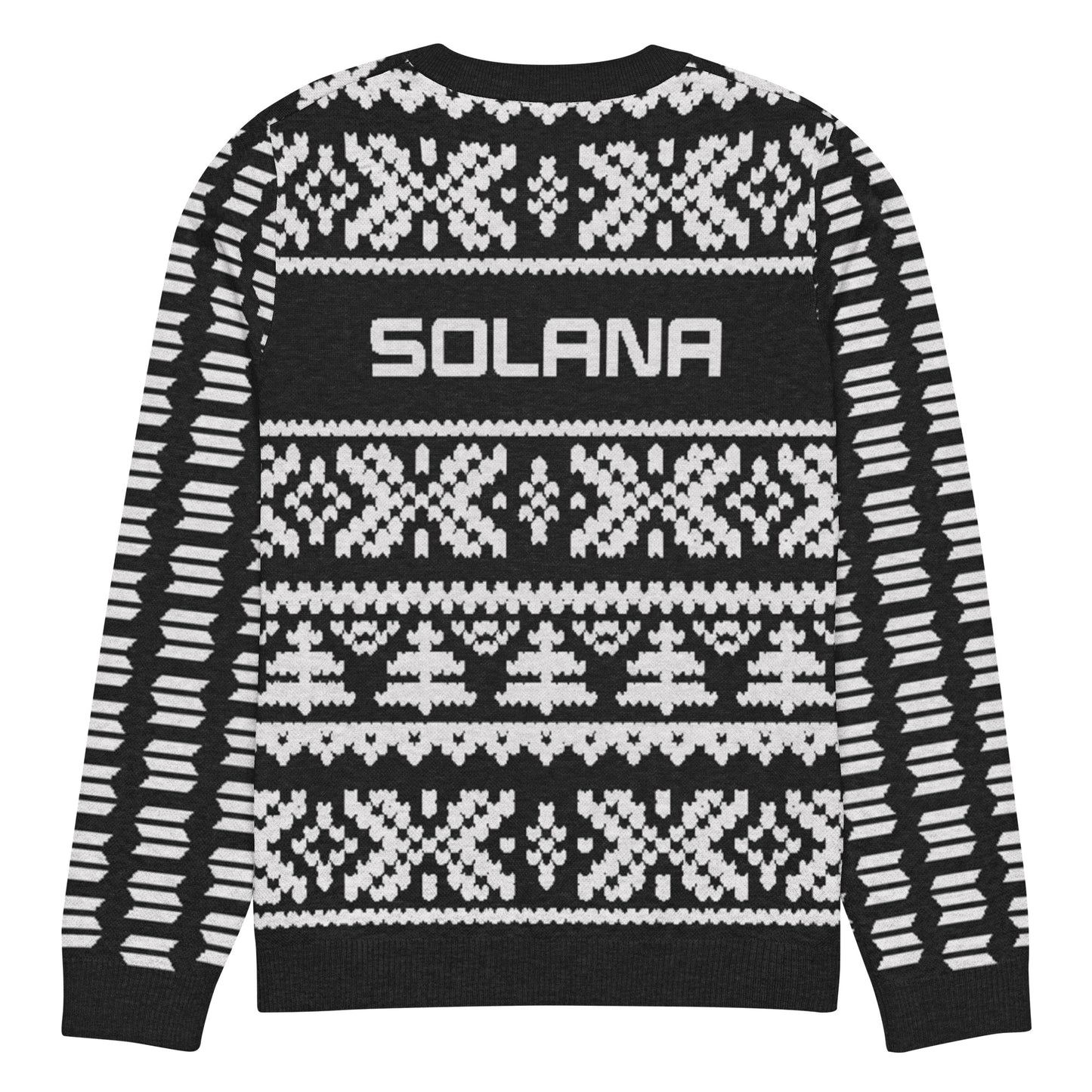 Solana Christmas Sweater - Knitted crew neck sweater (black - white)