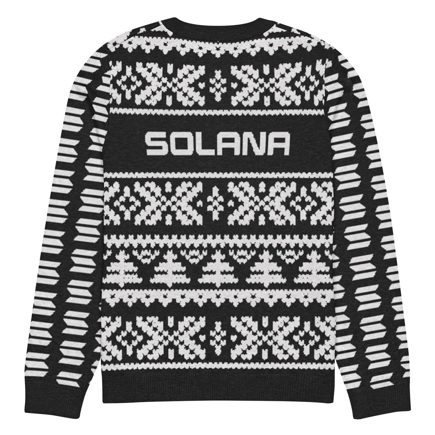 Solana Christmas Sweater - Knitted crew neck sweater (black - white)