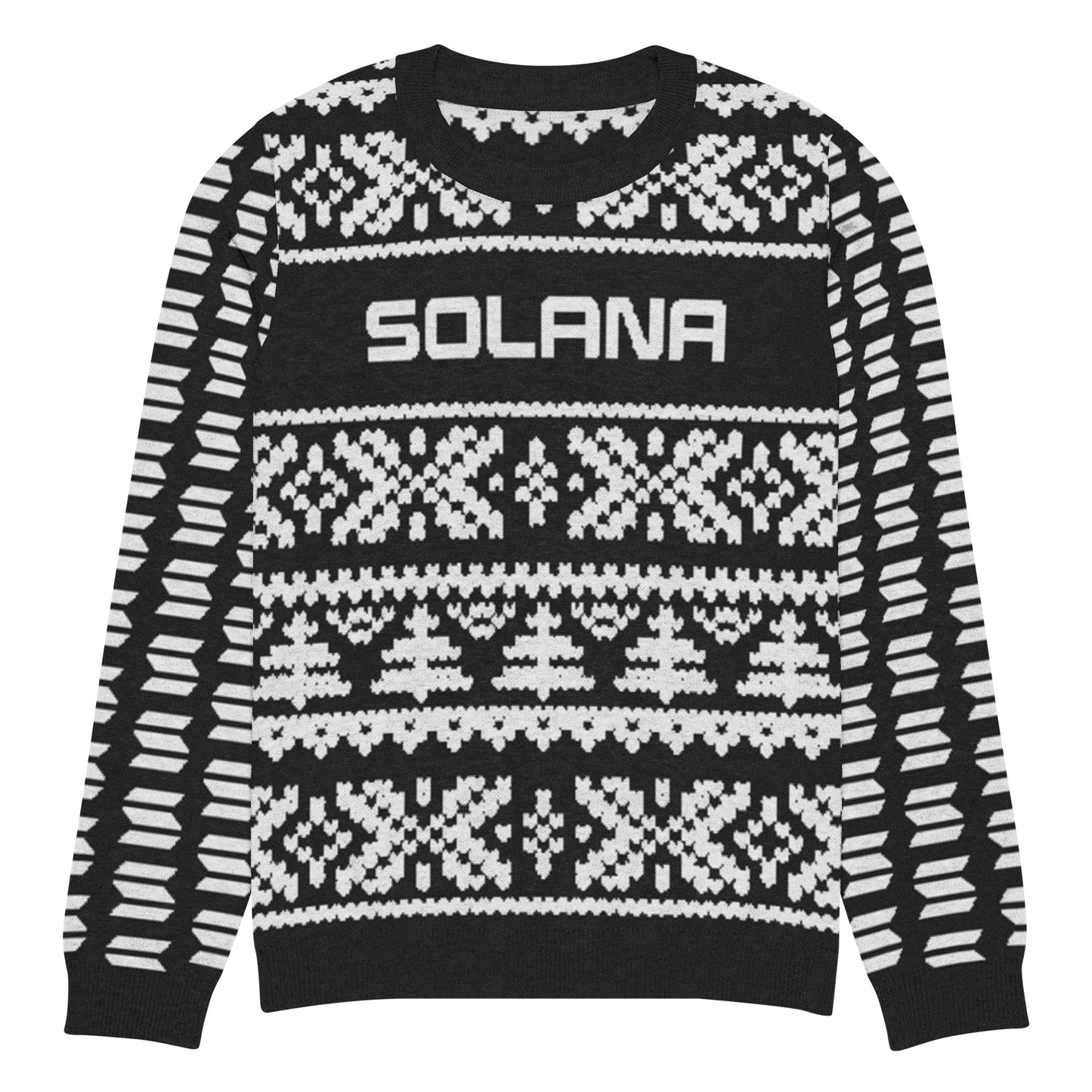 Solana Christmas Sweater - Knitted crew neck sweater (black - white)