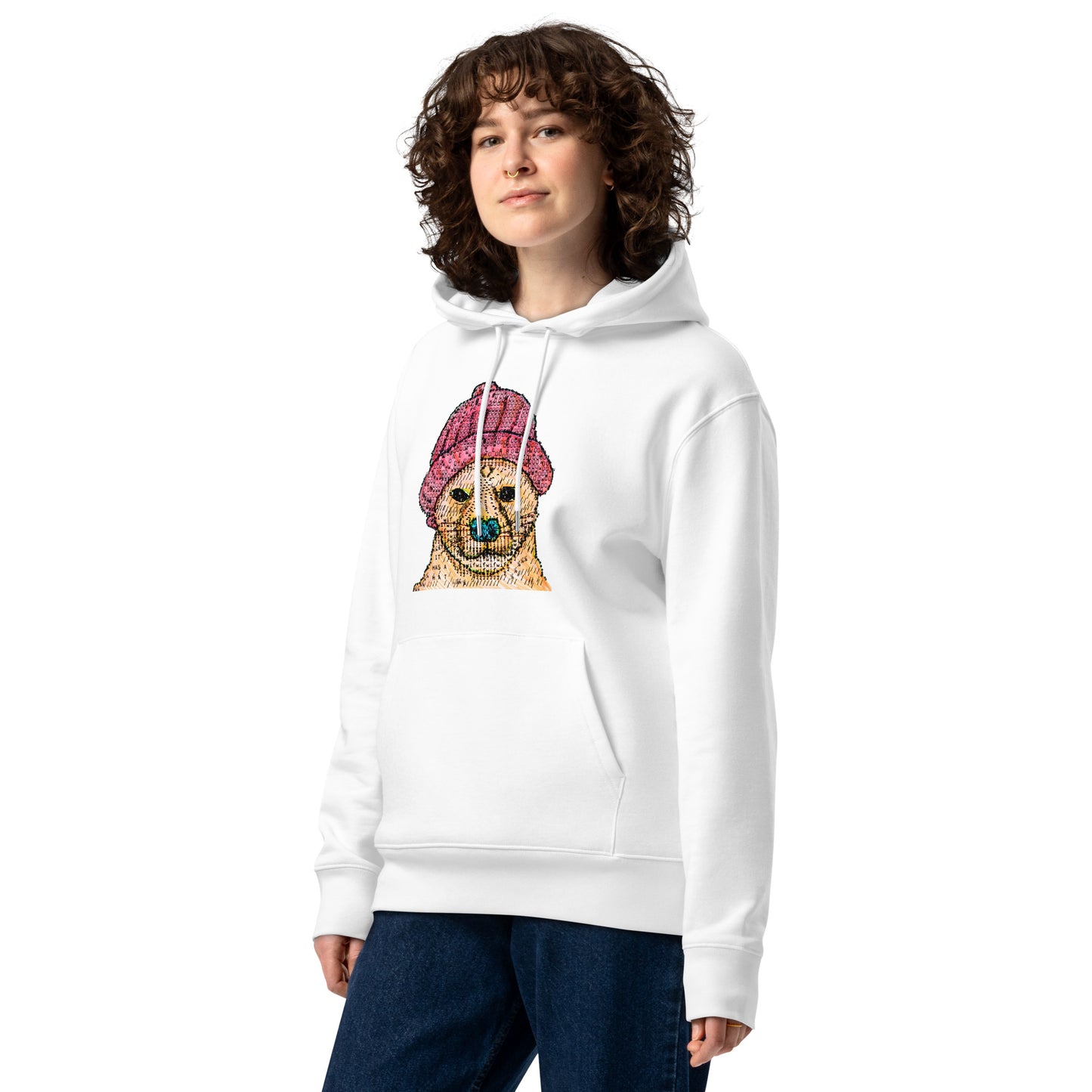 Dog Wif Hat - Unisex essential eco hoodie