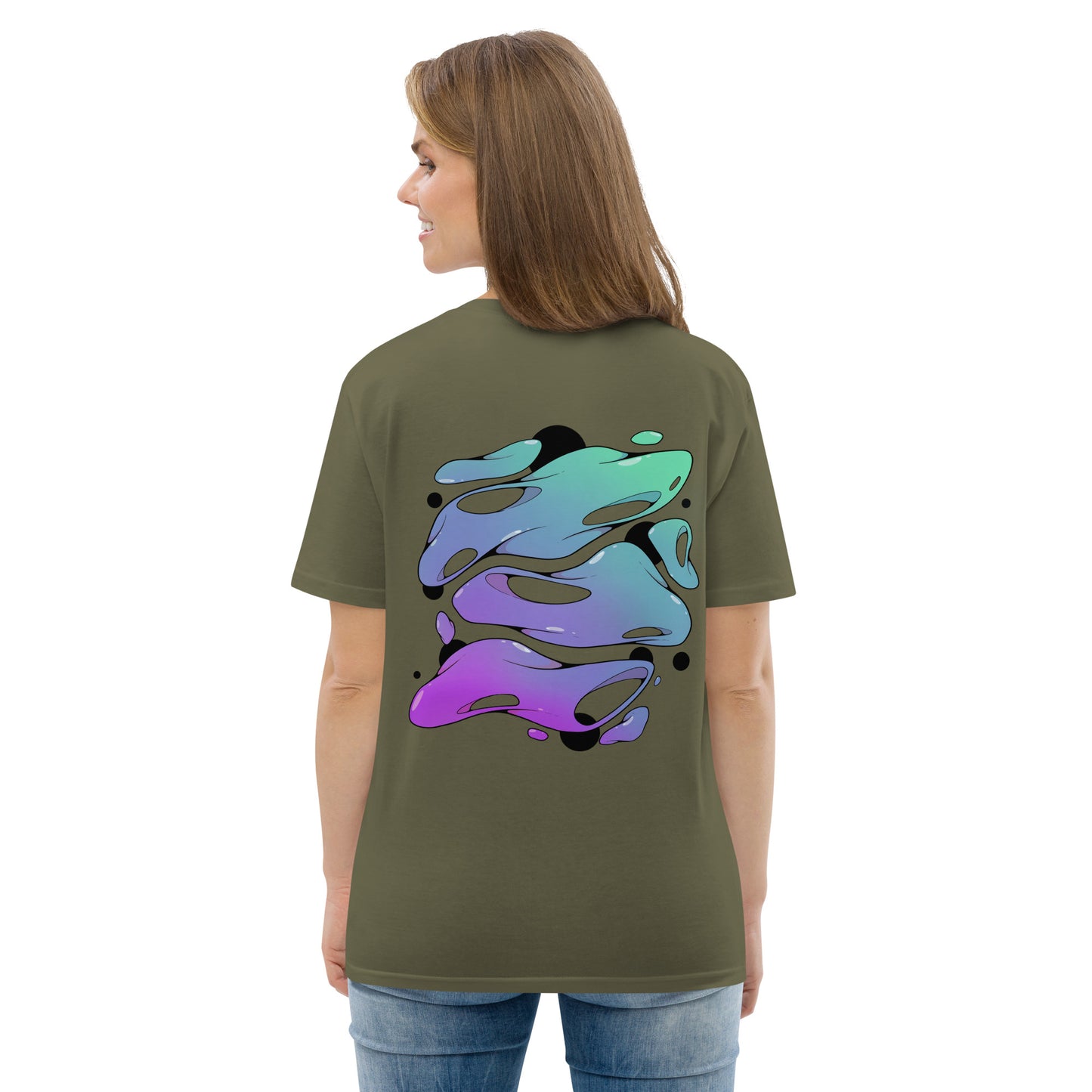 Globs on Solana (back) Unisex organic cotton t-shirt